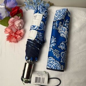 NWT Vera Bradley Blue Lagoon Automatic Umbrella RETIRED Rare 💙